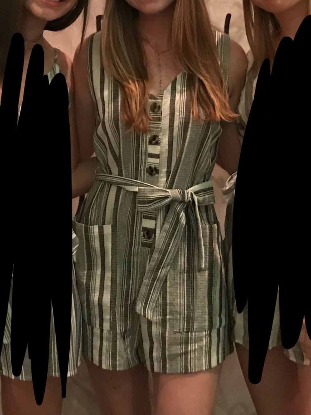 Woman striped romper